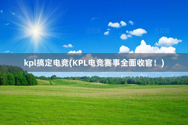 kpl搞定电竞(KPL电竞赛事全面收官！)