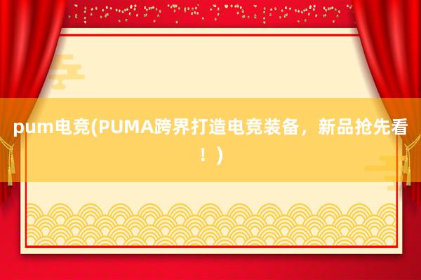 pum电竞(PUMA跨界打造电竞装备，新品抢先看！)