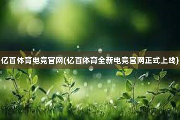 亿百体育电竞官网(亿百体育全新电竞官网正式上线)