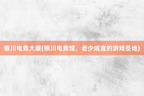 银川电竞大厦(银川电竞馆，老少咸宜的游戏圣地)