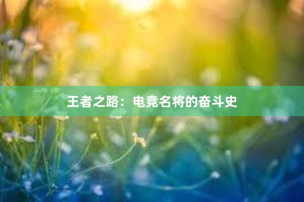 王者之路：电竞名将的奋斗史