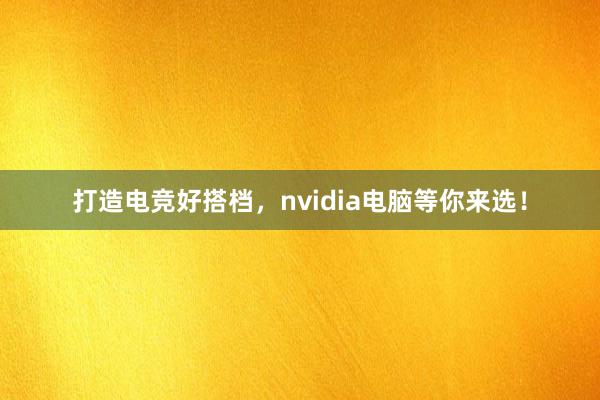 打造电竞好搭档，nvidia电脑等你来选！