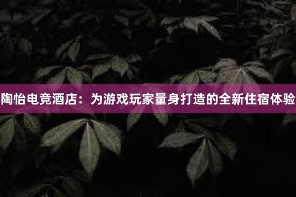 陶怡电竞酒店：为游戏玩家量身打造的全新住宿体验